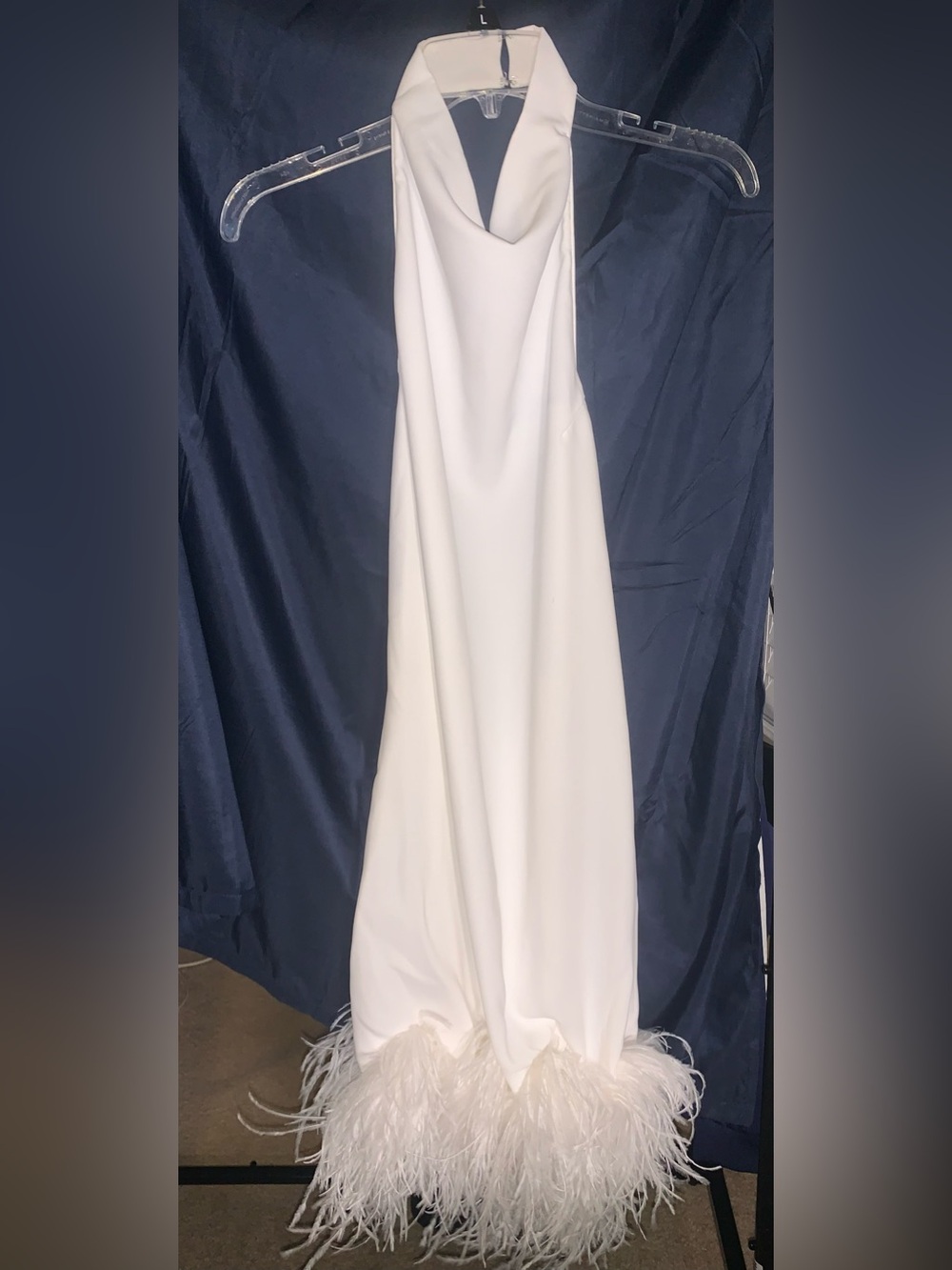 Amanda Uprichard Lunaria Ivory Feather Mini Dress Size L